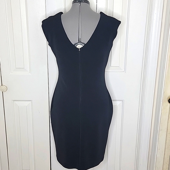 Susan Roselli by Vijack Black V Cut Dress Vintage Size 12 - Picture 5 of 8